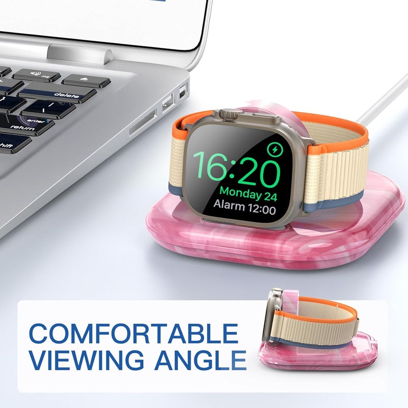 ZIKUREL for Apple Watch Magnetic Charging Dock - Fast Magnetic Charger Stand, Compatible with Apple Watch Series 2/3/4/5/6/7/8/9/10/Ultra 1 2, Supports Nightstand Mode, Portable Design for Travel - Image 5